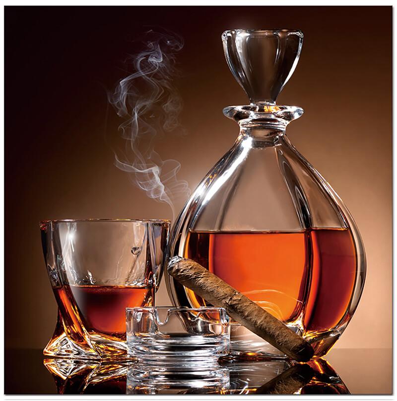 Cigar and Tasting Glass Acrylic Panel Wall Art